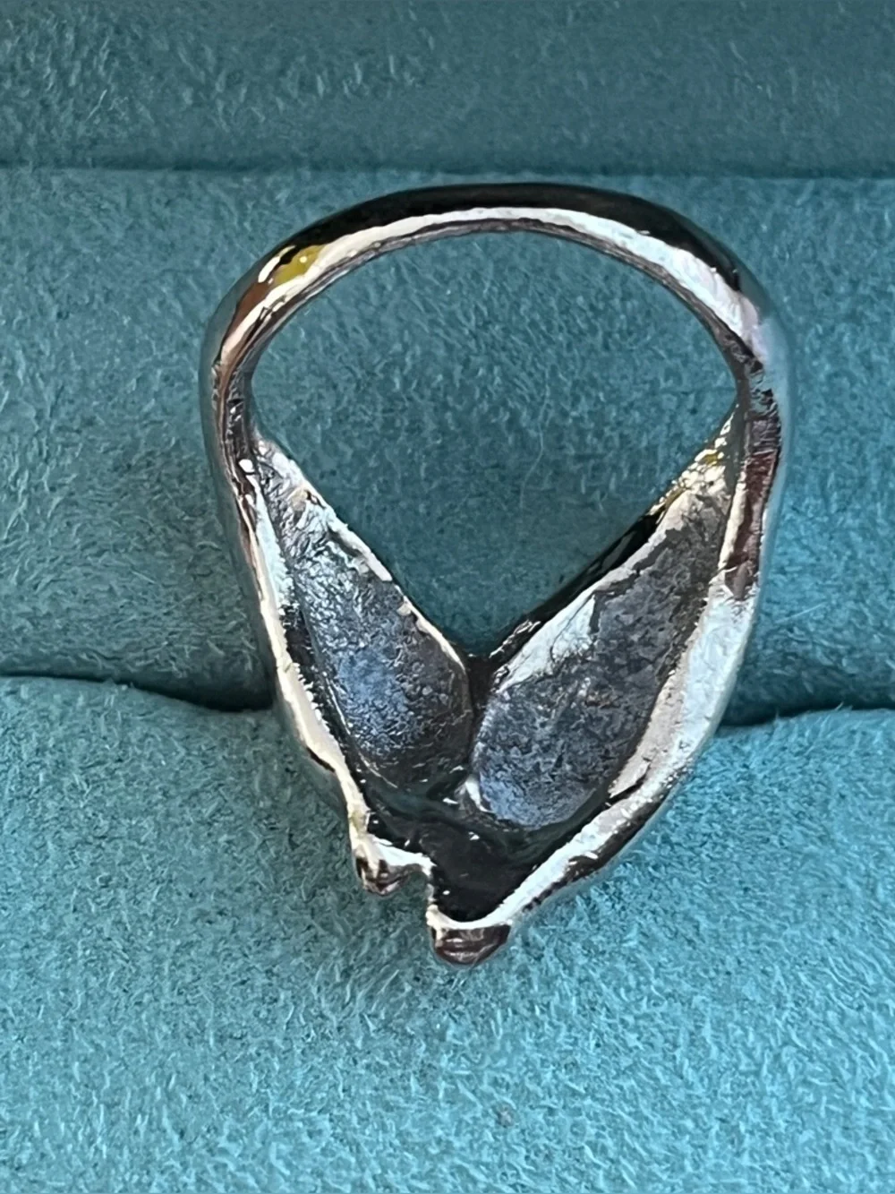 Silver Pair of Dolphin Ring-size 9